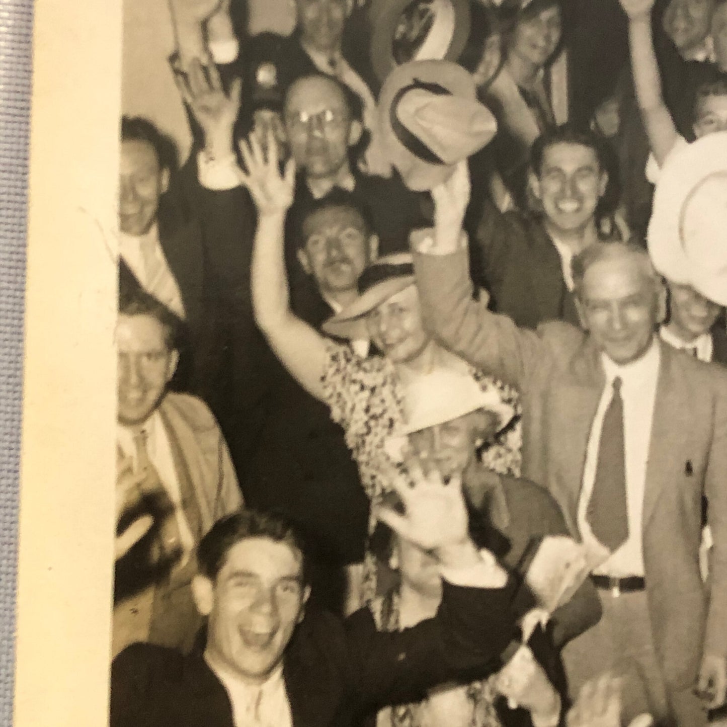 Press Photograph Photo Congress Members Cheering Session End 1934 Underwood