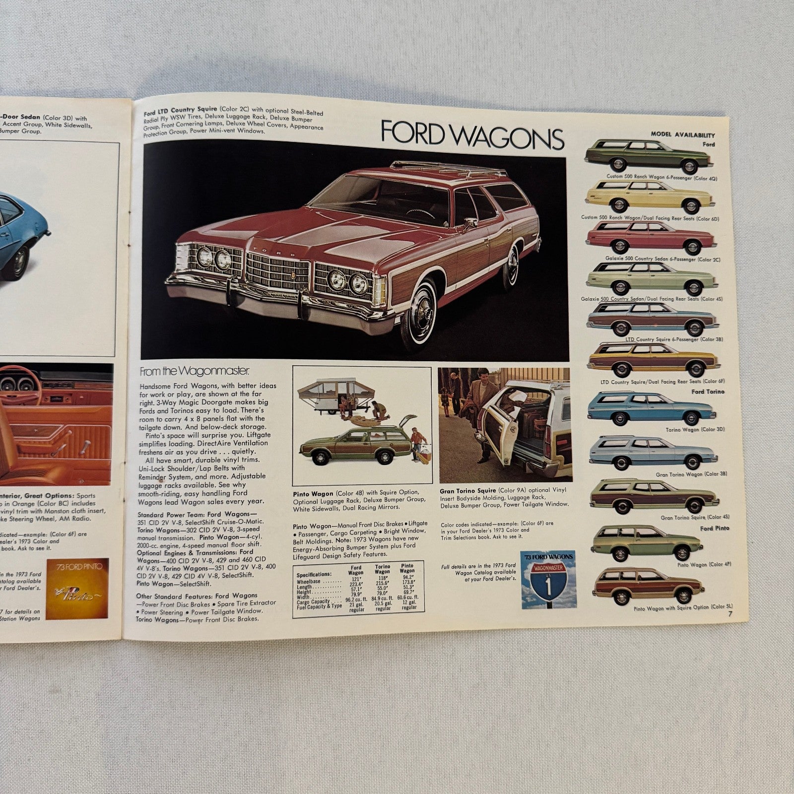 1973 Ford Sales Brochure Galaxie Torino Pinto Mustang Maverick Thunderbird Wagon