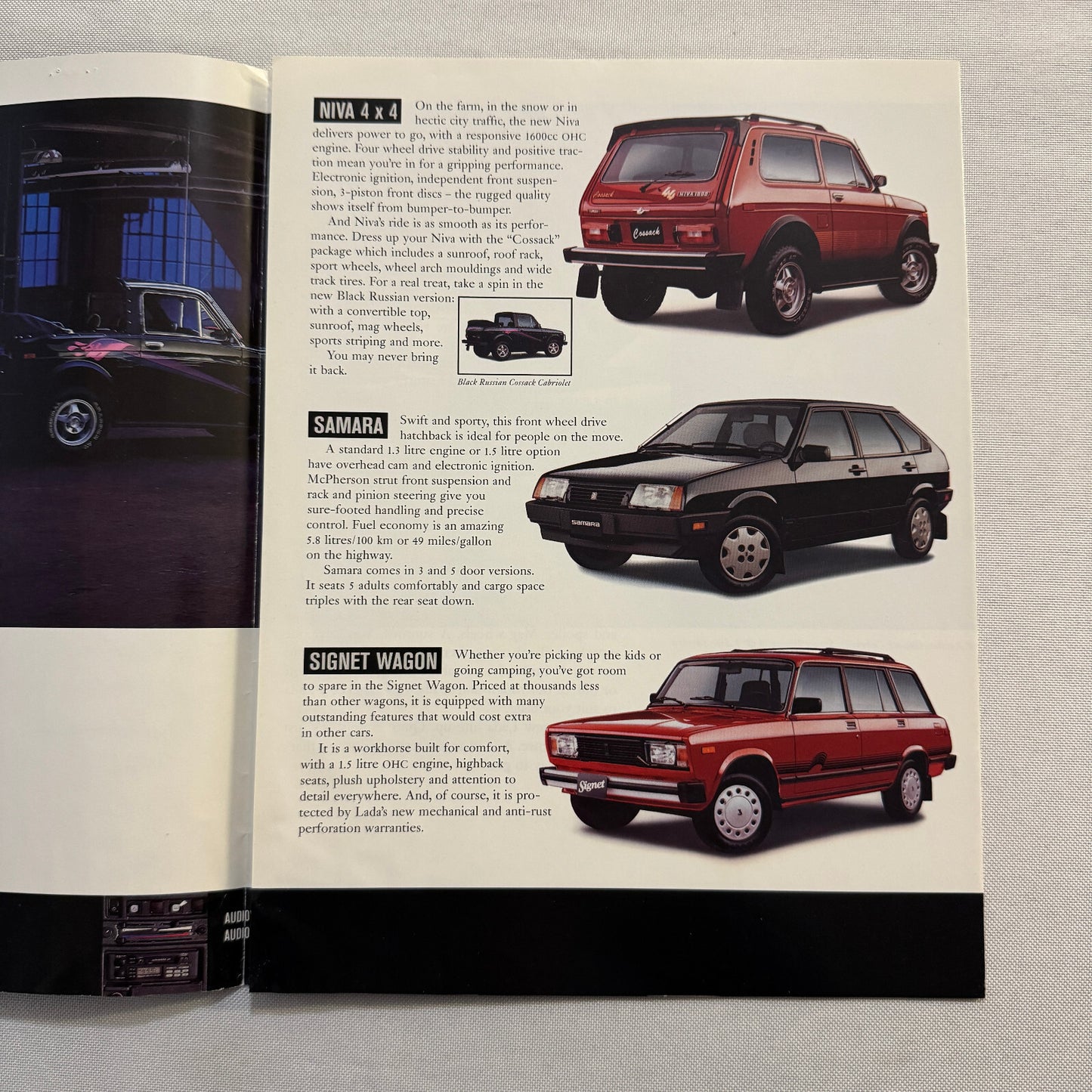 Lada Car Sales Brochure Catalog Lada Niva Samara Signet Station Wagon Vintage