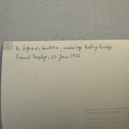 Henry Seagrave Sunbeam 1922 Tourist Trophy TT Race Racing Photo Photograph