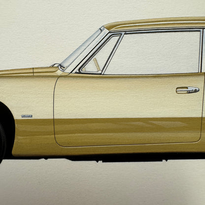 1963 Studebaker Avanti Automobile Illustration Art Drawing Hand Drawn