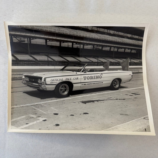 Vintage Indy 500 Racing Photo 1968 Ford Torino Official Pace Car Photograph