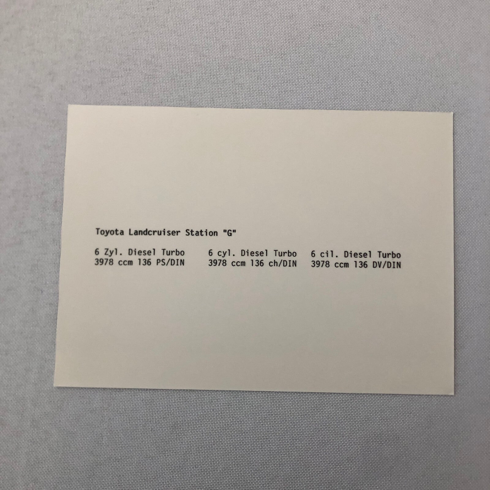 Toyota Land Cruiser Station Wagon G Diesel Turbo Factory Press Photo Photograph