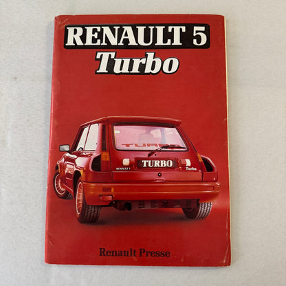Renault 5 Turbo Car Factory Press Kit Photos Folder Hot Hatch GERMAN