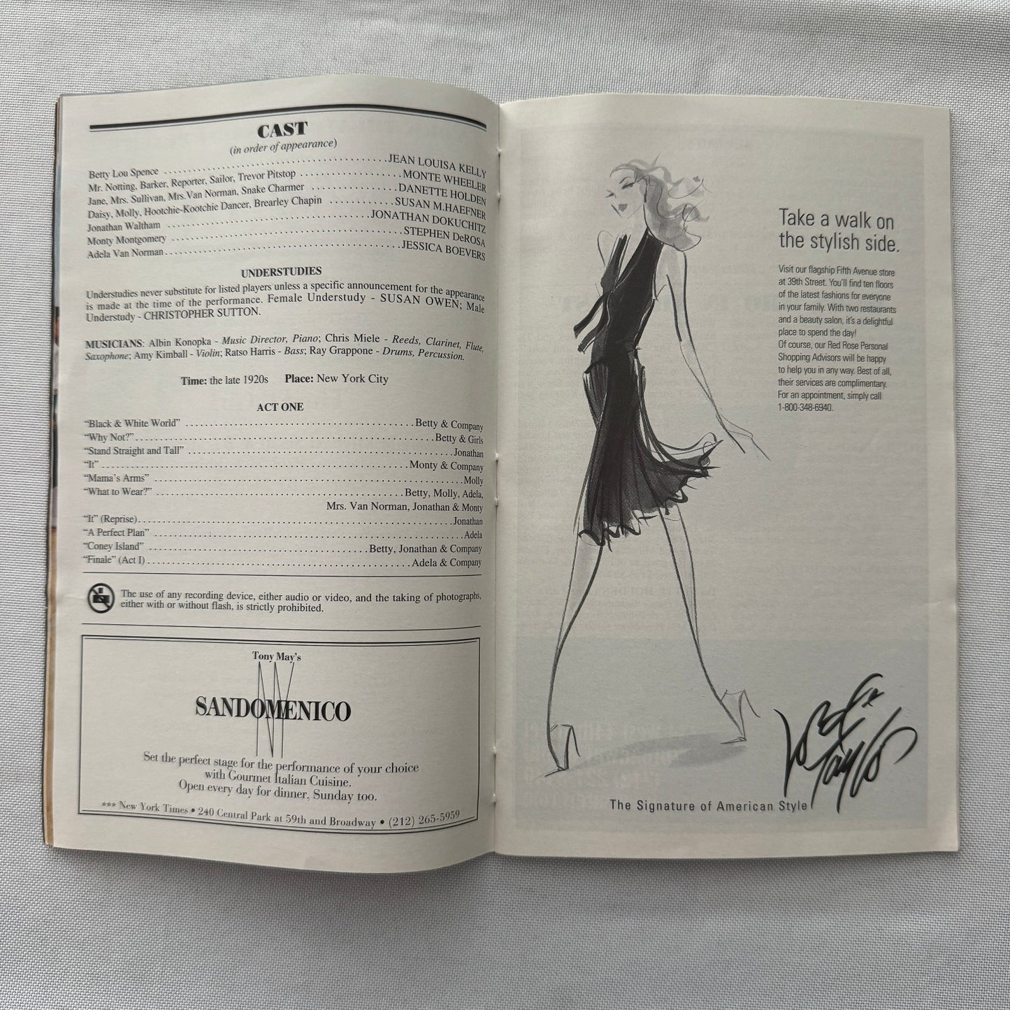 The IT Girl Theater Playbill Cast Signed Autographed Jean Louisa Kelly