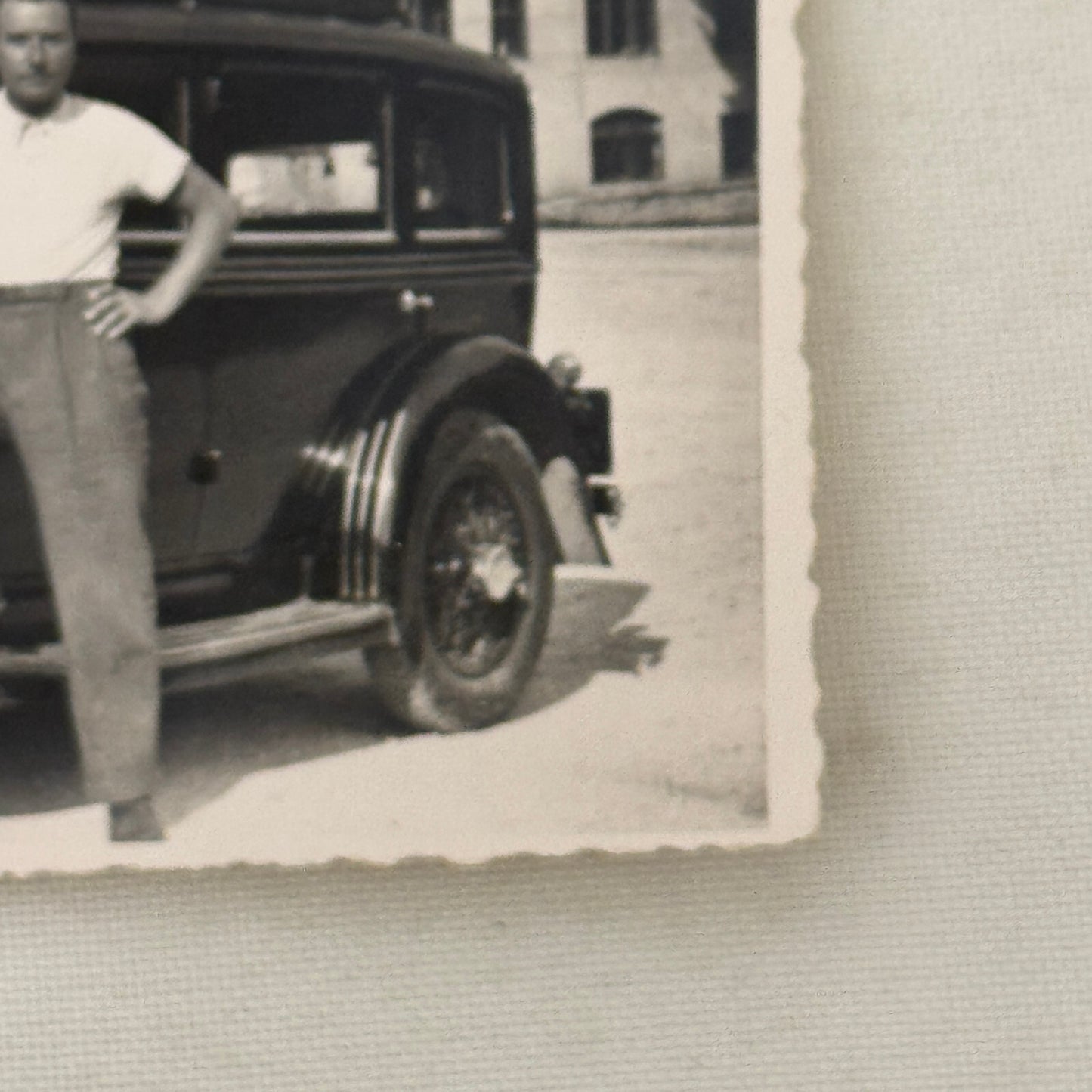 Vintage Photograph Photo Early Car Automobile Man Antique