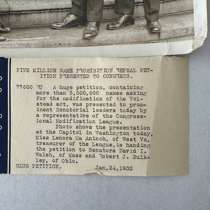 Petition to Repeal Prohibition 1932 Vintage Press Photo Photograph Underwood
