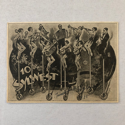 Circus Performer Troupe Act Postcard Post Card 10 Sylwest Unicycle Musician