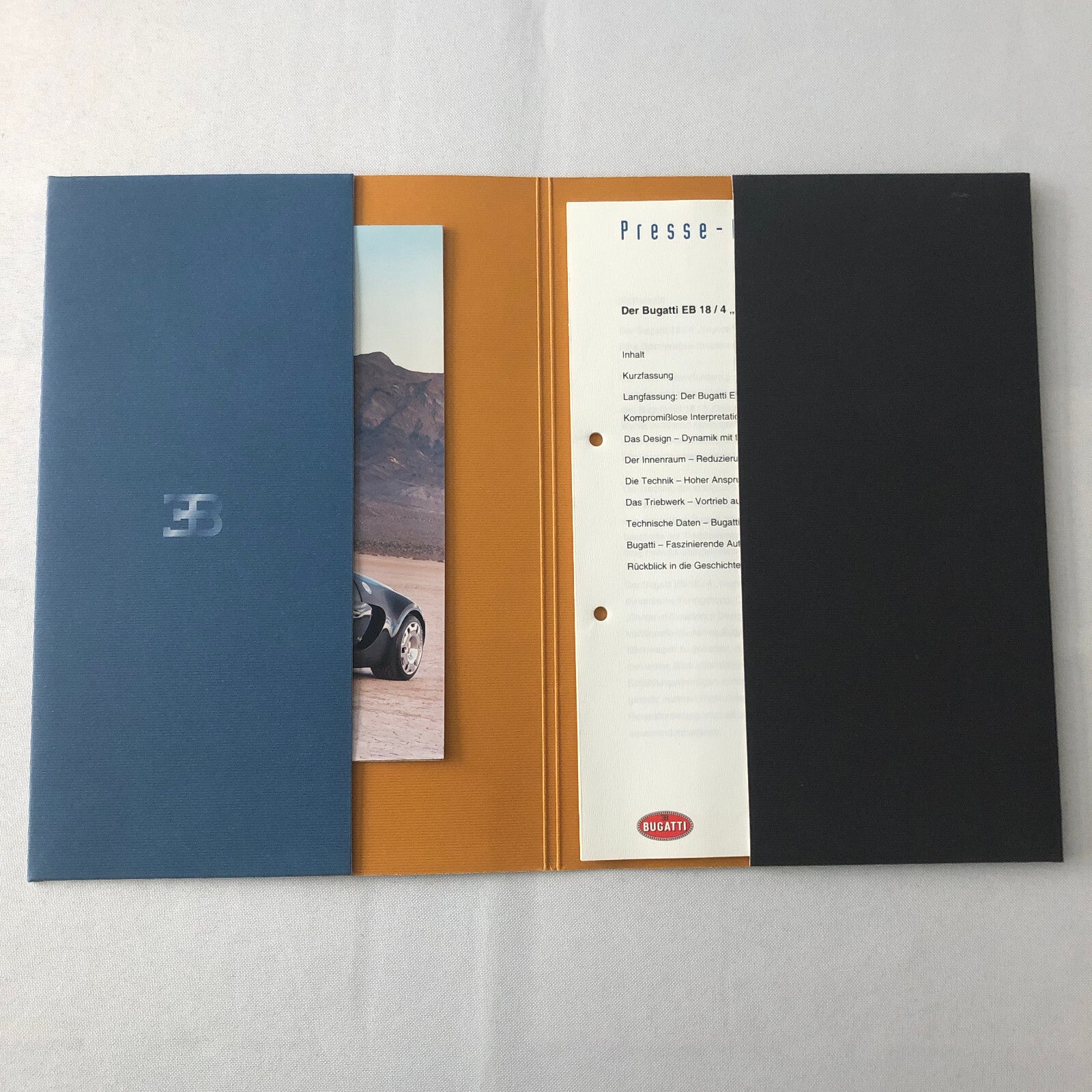 Bugatti Veyron Press Kit Brochure Photos 2002 German Text Bugatti Royale
