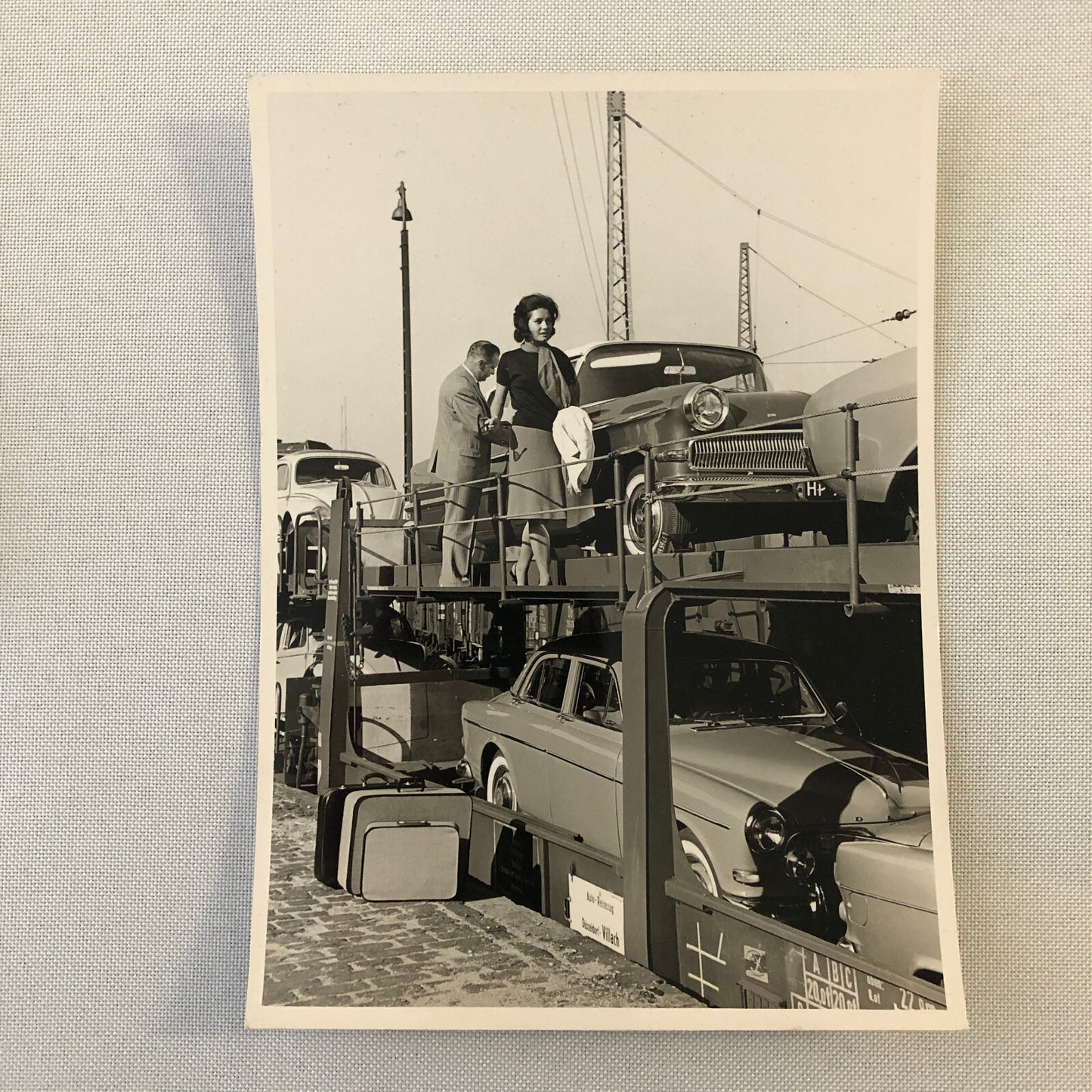 Vintage Photo Photograph Lot Woman with Opel Car - Tag AL22E1