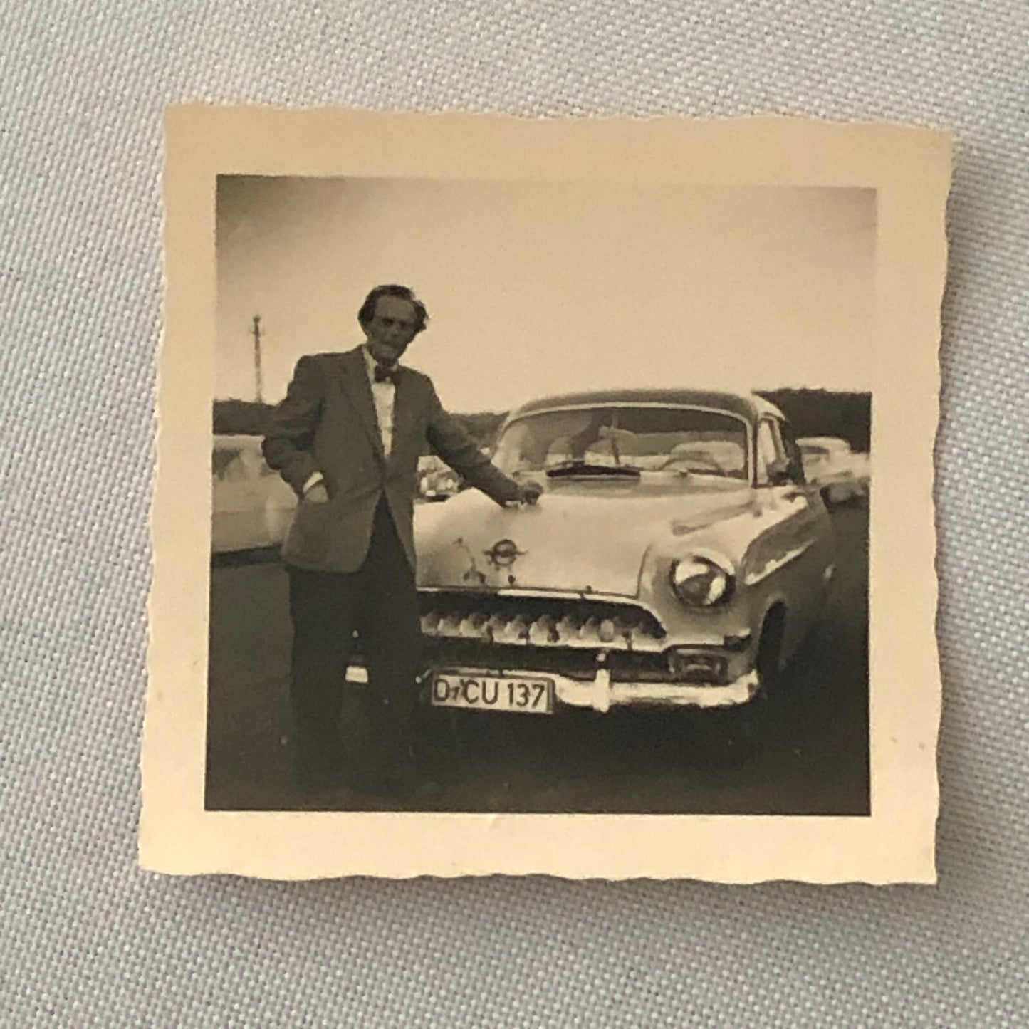 Vintage Photo Photograph Man with Opel Car Automobile Germany - Tag AL22SM2