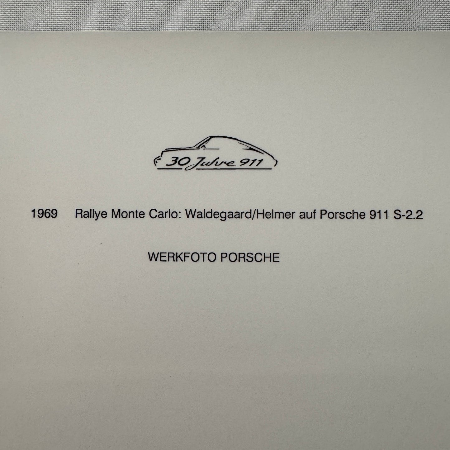 Porsche Racing press Photograph Rally Monte Carlo 911 1992 Porsche Carrera Cup