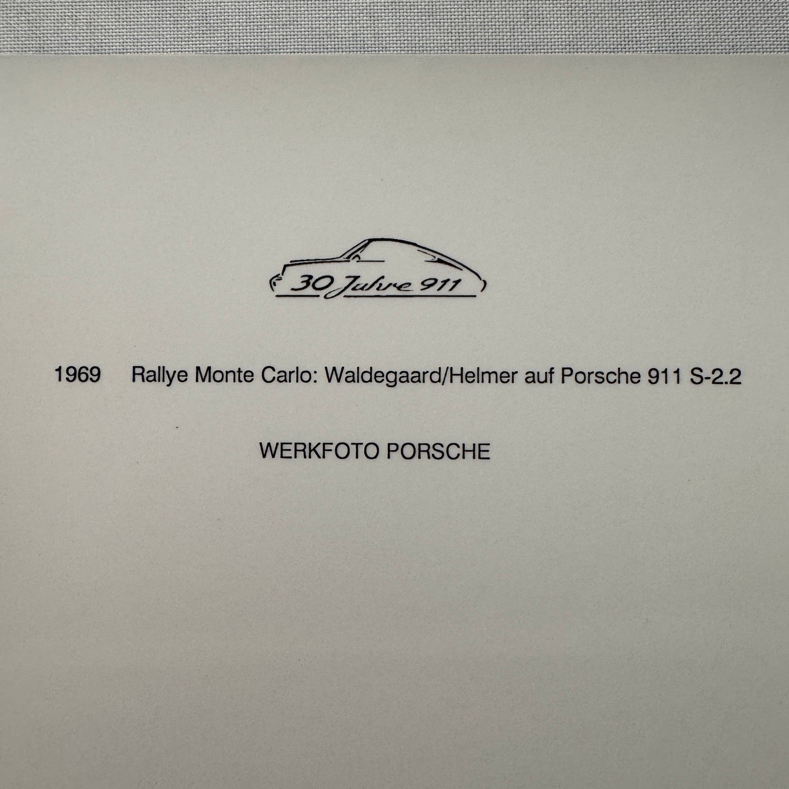 Porsche Racing press Photograph Rally Monte Carlo 911 1992 Porsche Carrera Cup