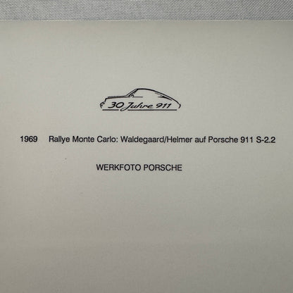 Porsche Racing press Photograph Rally Monte Carlo 911 1992 Porsche Carrera Cup