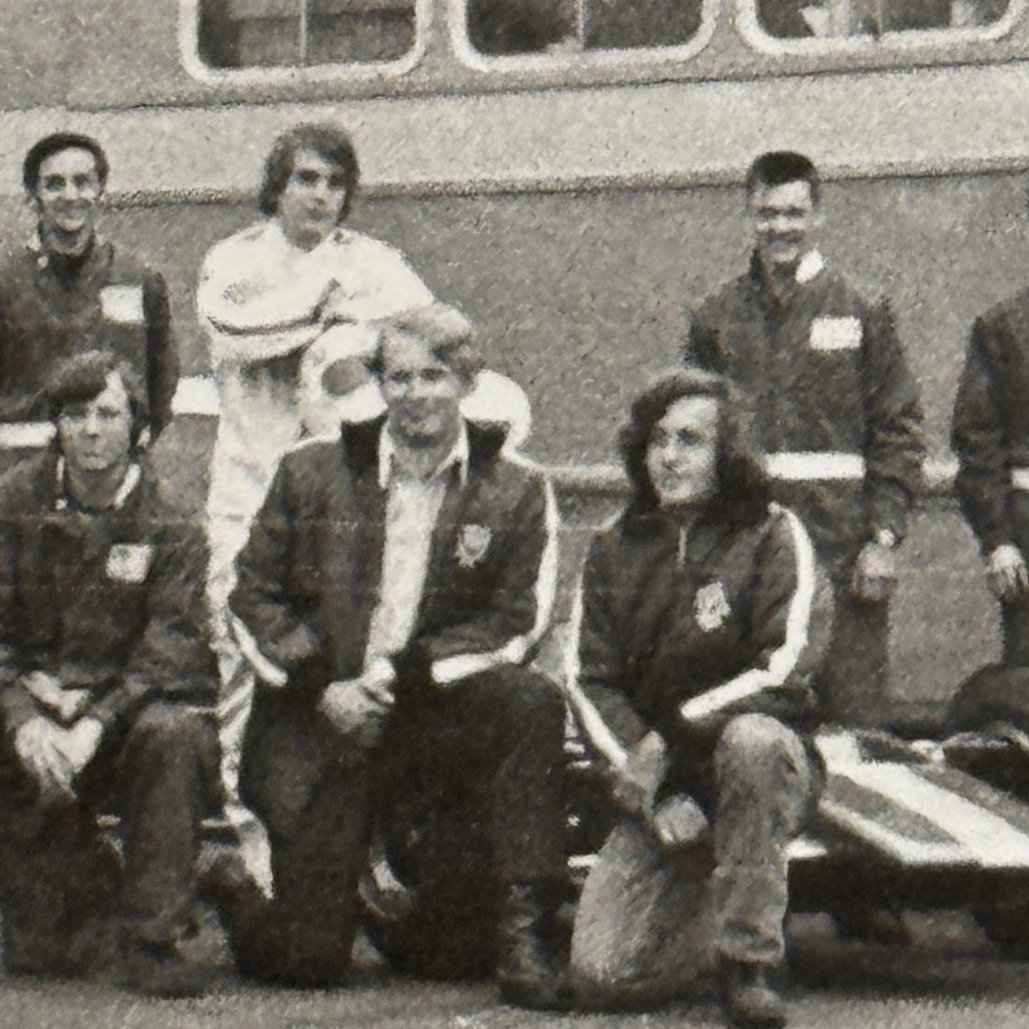 Vintage Car Racing Photo Jim Russell Racing Team Transporter Drivers Photograph