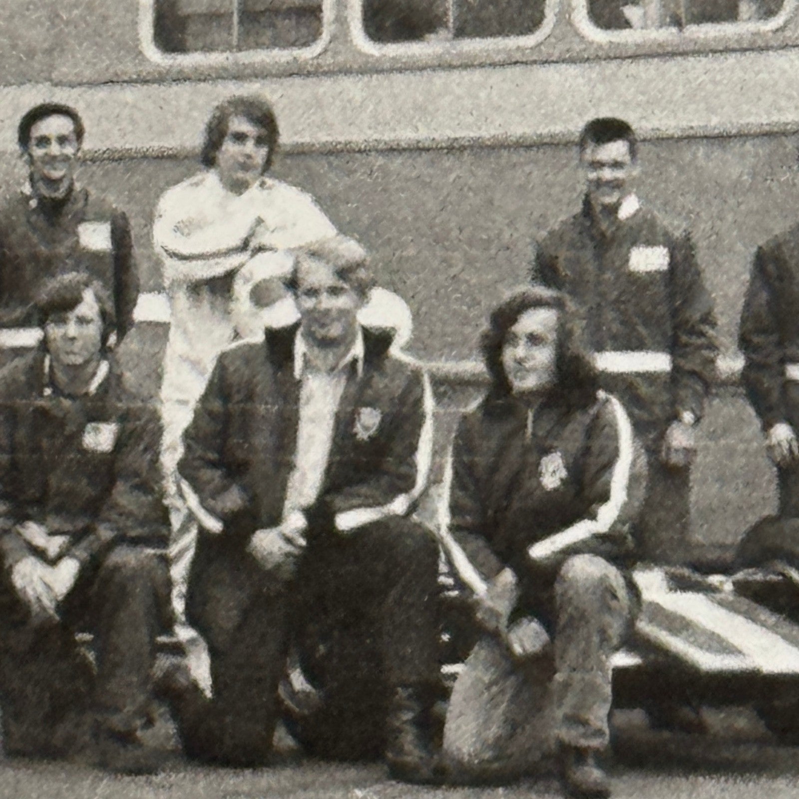 Vintage Car Racing Photo Jim Russell Racing Team Transporter Drivers Photograph