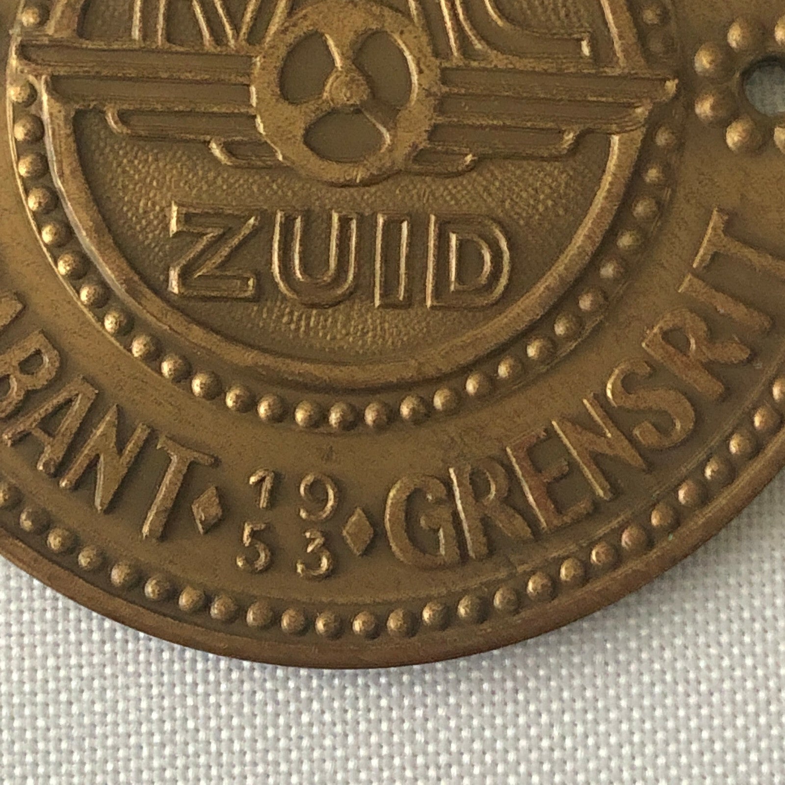 Vintage 1954 Brabant Grensrit Rally Rallye Participant Badge Emblem Award 