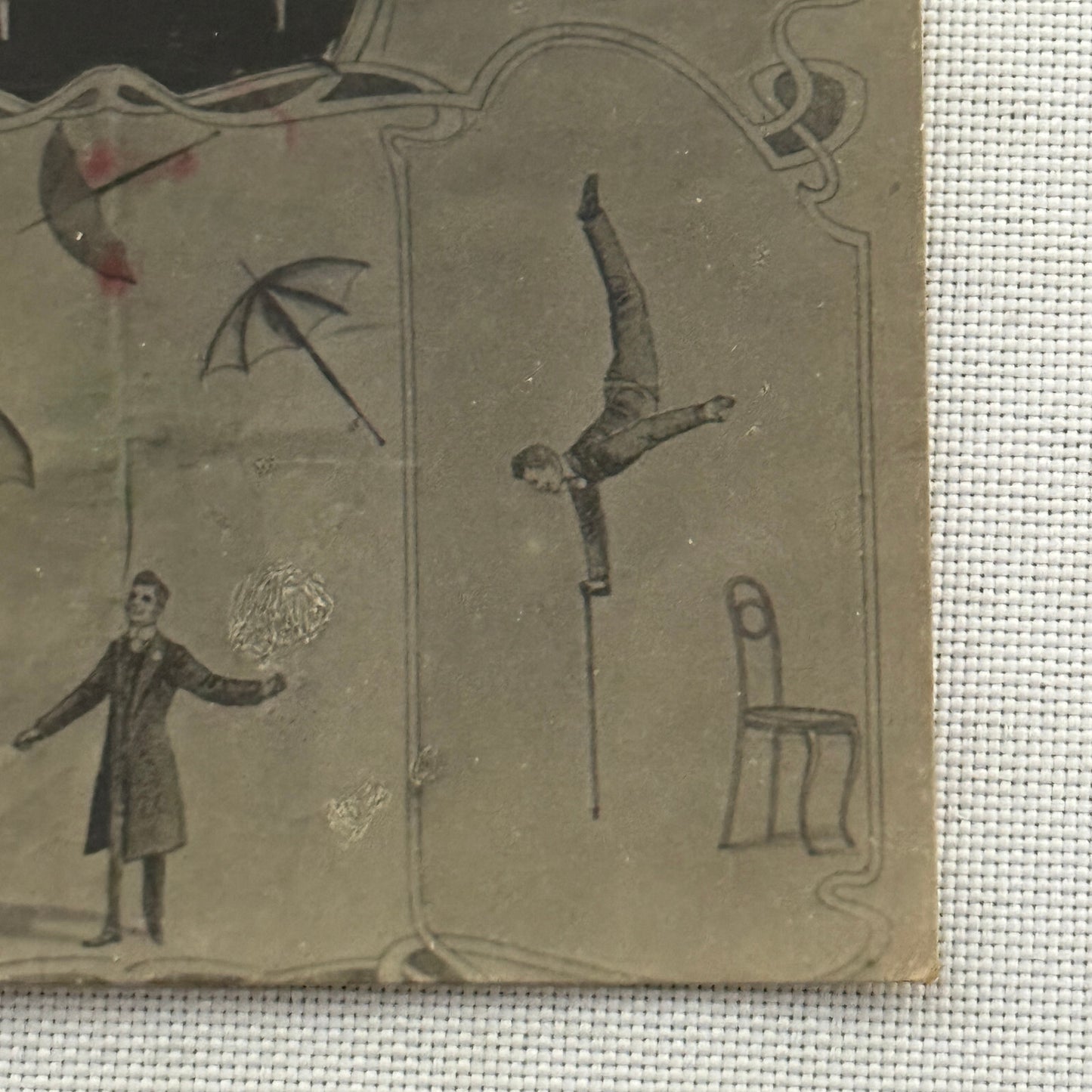 Vintage Circus Act Postcard Post Card E Marlo Acrobat Juggling Balancing Act