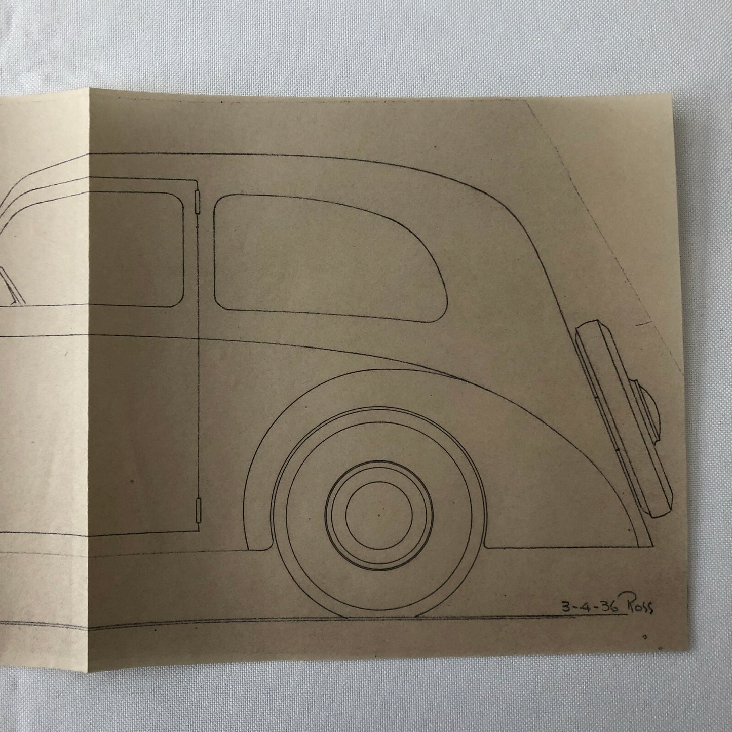 1936 Coachbuilder Car Design Blueprint Rendering Blue Print Coupe Body Style 