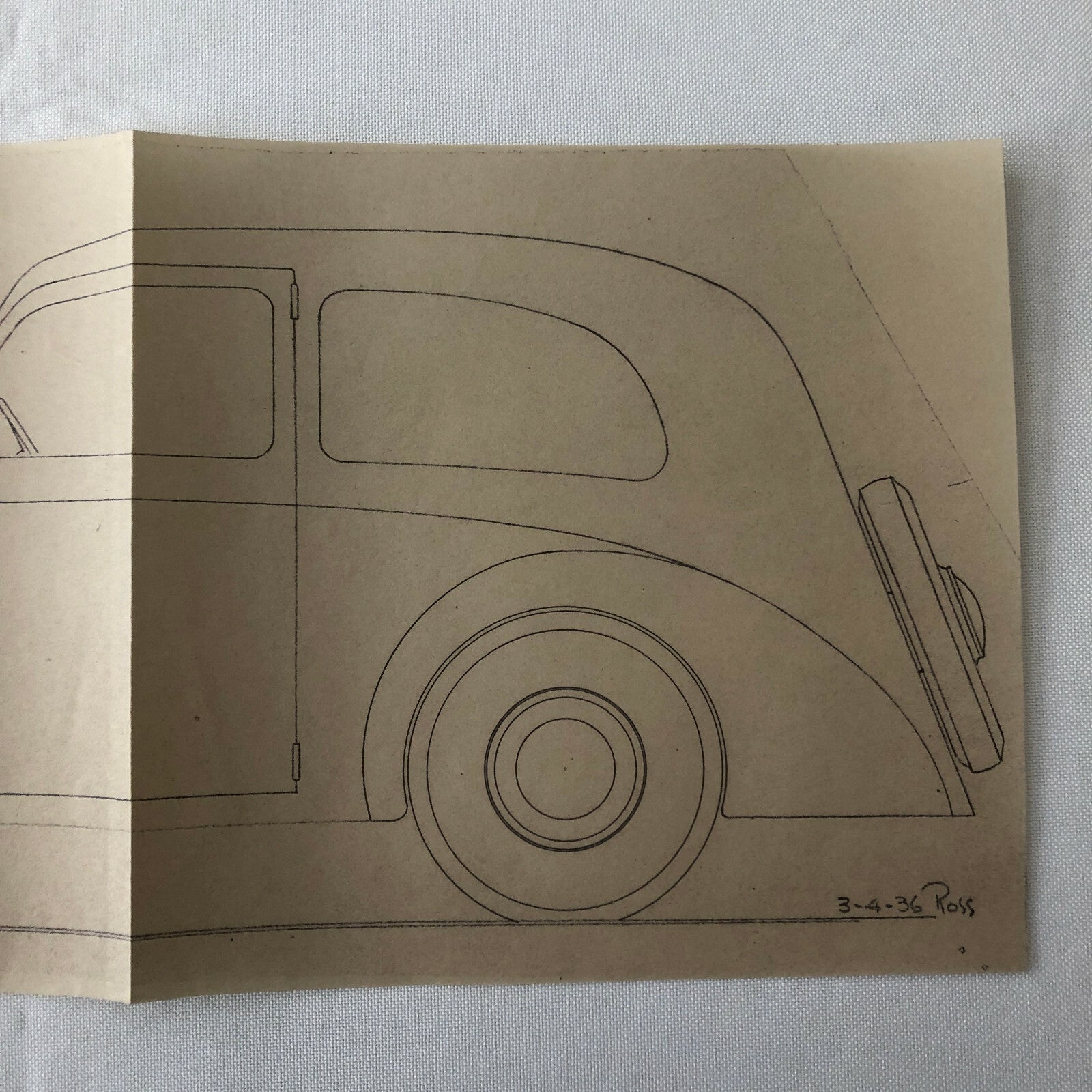 1936 Coachbuilder Car Design Blueprint Rendering Blue Print Coupe Body Style 