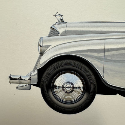 1933 Pierce Arrow Silver Arrow Car Illustration Art Drawing Hand Drawn