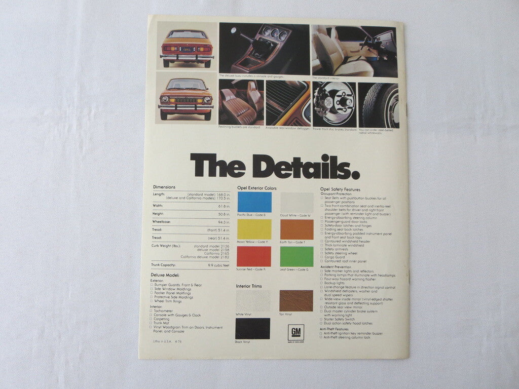 1976 Opel Isuzu Sales Brochure Catalog Advertising LOT OF 4 