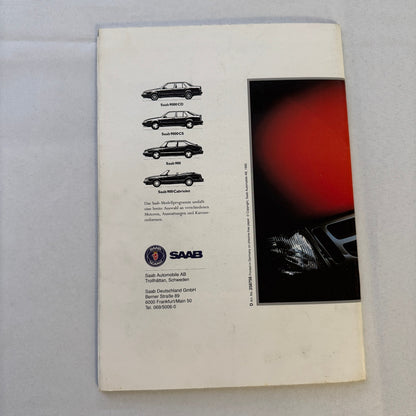 1993 Saab 900 Car Sales Brochure Catalog Saab 900 Cabriolet Turbo 16S GERMAN