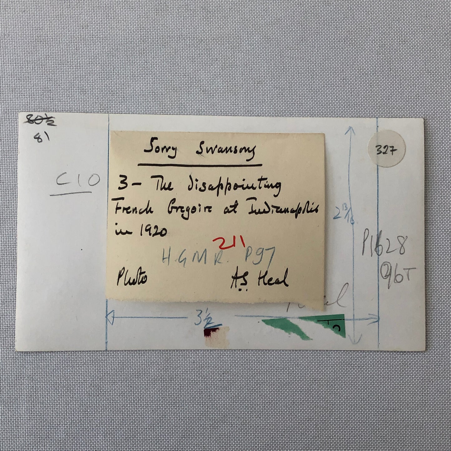 1920 Indianapolis 500 Indy French Gregoire Car Press Photo Photograph Porporato