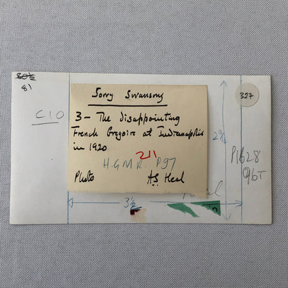 1920 Indianapolis 500 Indy French Gregoire Car Press Photo Photograph Porporato