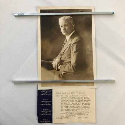 Press Photograph Photo US Ambassador to Mexico JP Morgan Banker 1933 Underwood
