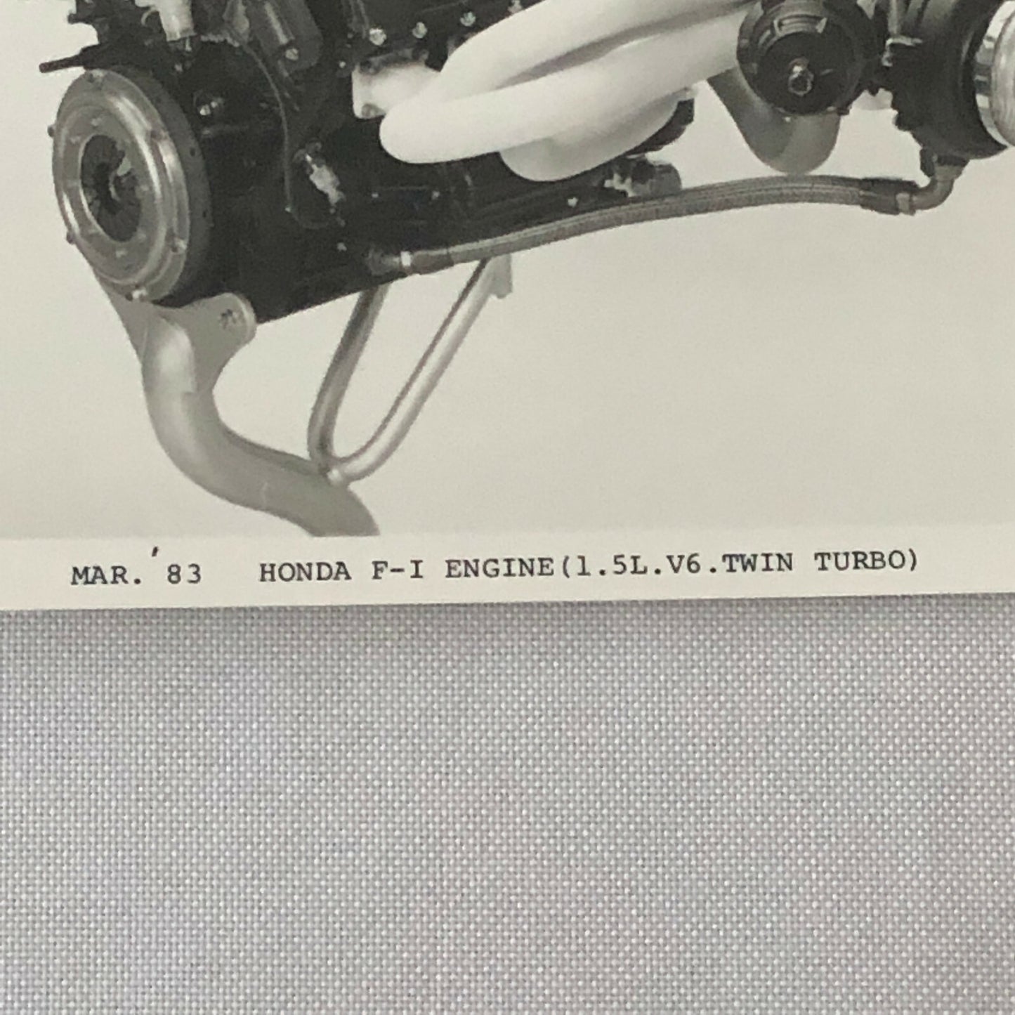 Vintage 1983 Honda Formula 1 Racing Car Engine Photo Photograph Print 
