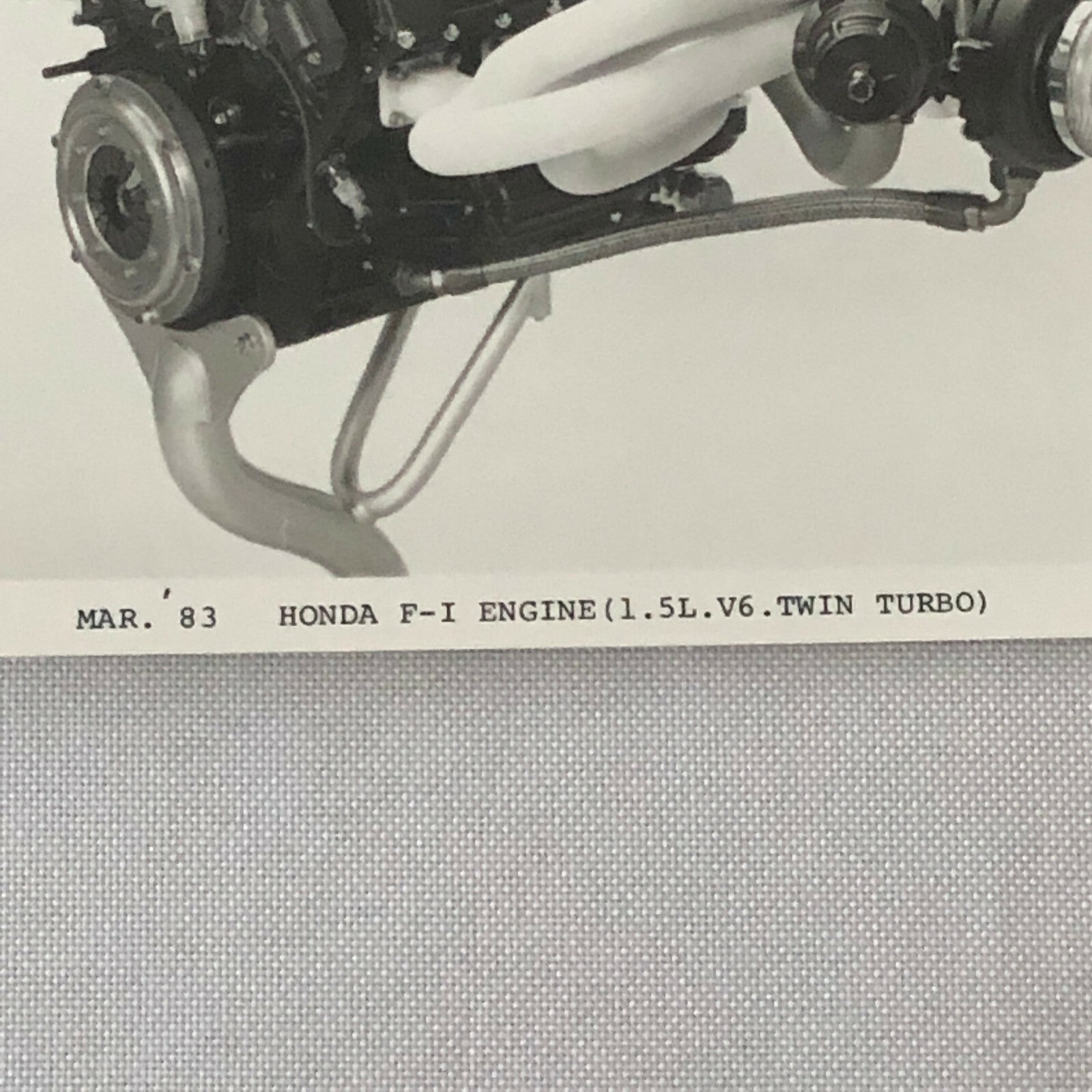 Vintage 1983 Honda Formula 1 Racing Car Engine Photo Photograph Print 