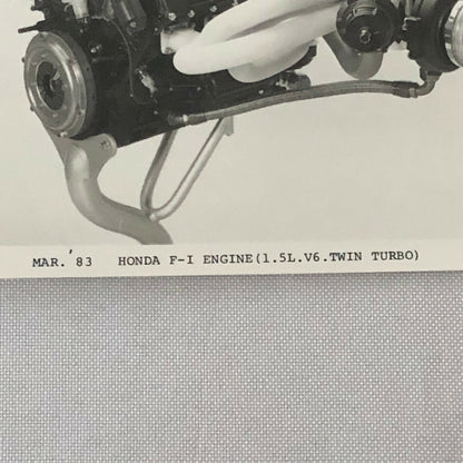 Vintage 1983 Honda Formula 1 Racing Car Engine Photo Photograph Print 