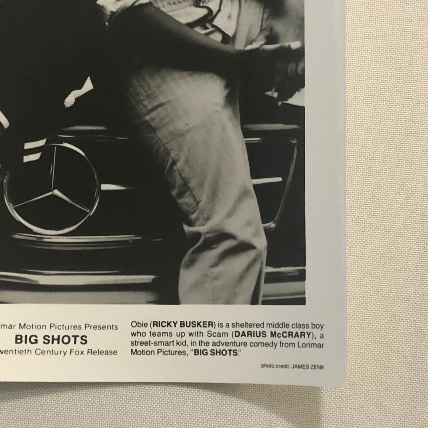 Big Shots Movie Press Photo Photograph Film 1987 Mercedes Benz Car