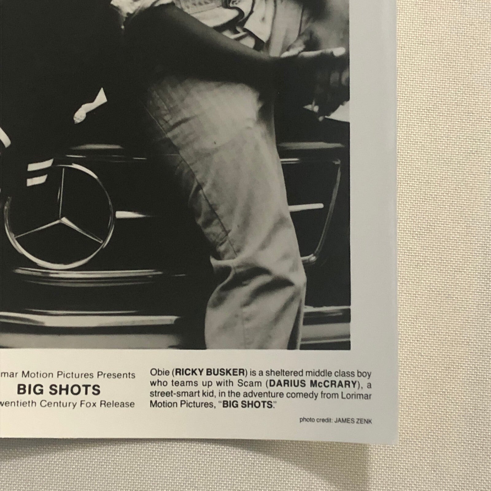 Big Shots Movie Press Photo Photograph Film 1987 Mercedes Benz Car