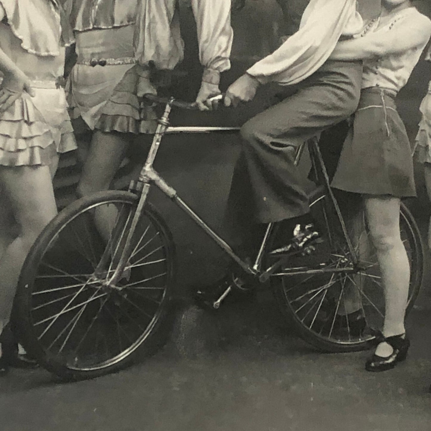 Circus Troupe Performers Bicycle Acrobat Photo Photograph Print Vintage