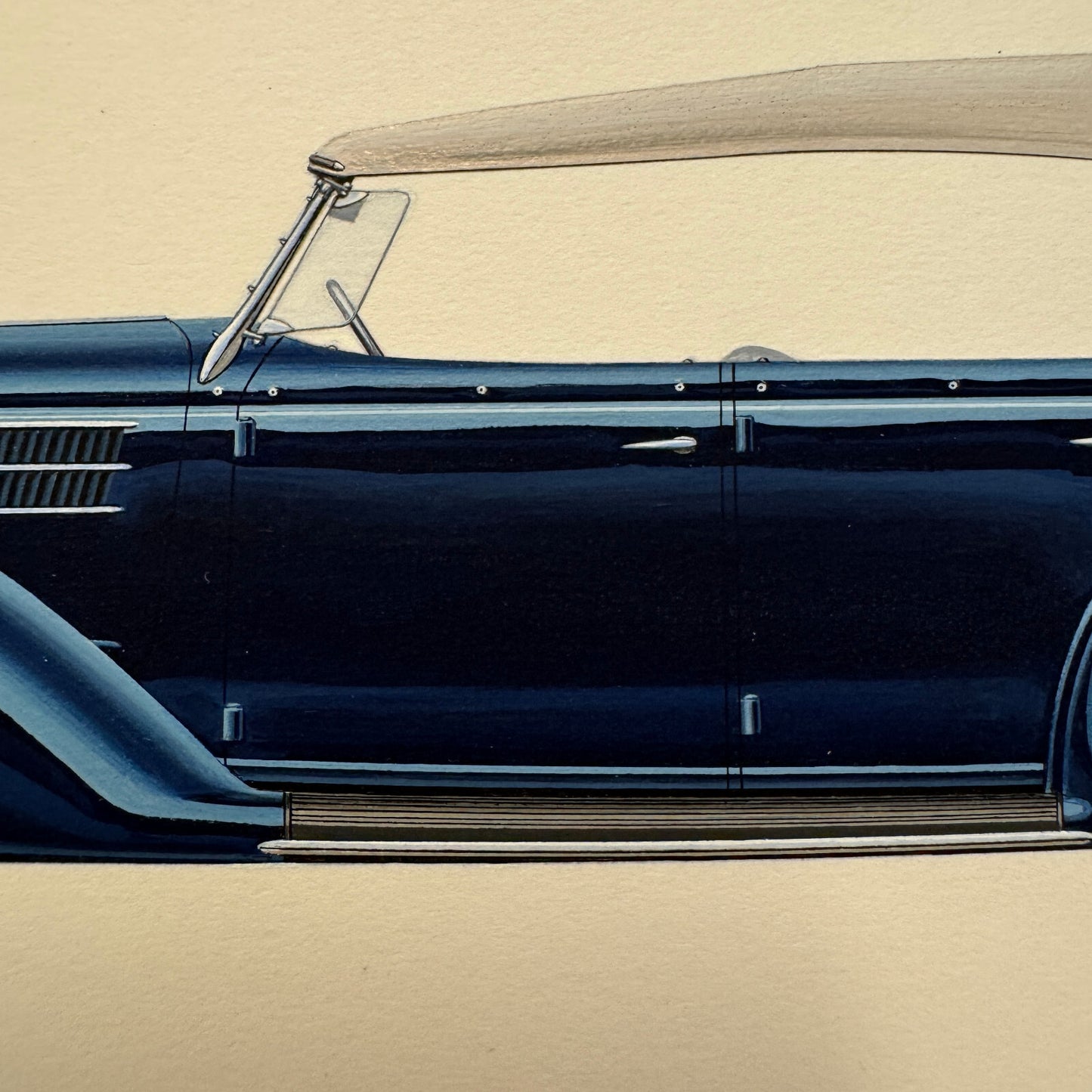 1936 Ford Type 750 Phaeton Car Illustration Art Drawing Hand Drawn Robert Preis