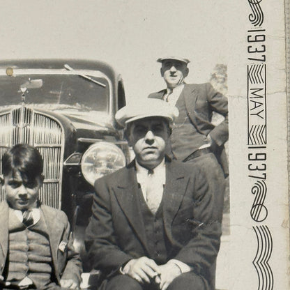 Vintage Photo Photograph Print People Child with Early Car Automobile