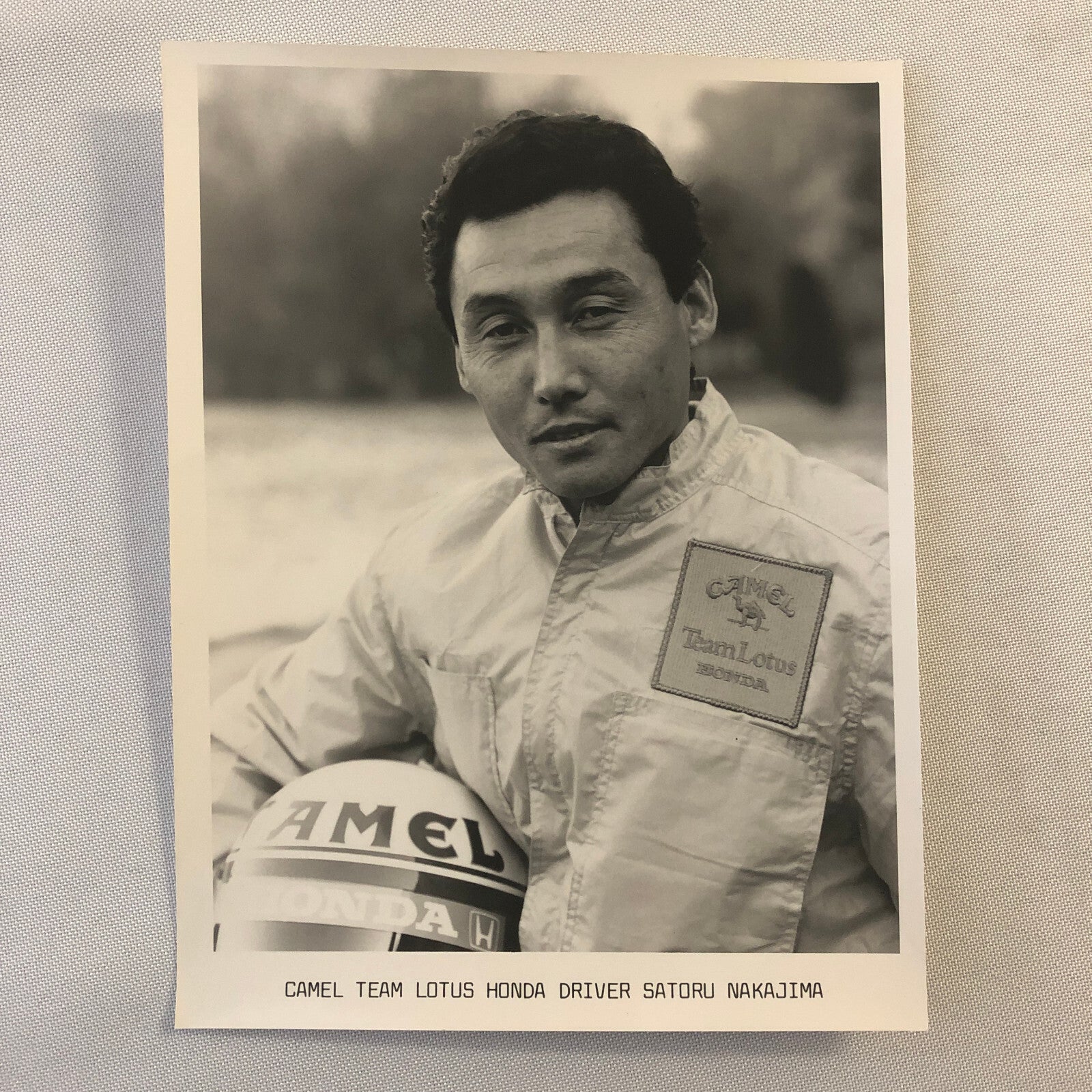 Satoru Nakajima Camel Team Lotus Honda Racing Driver Press Photo Photograph