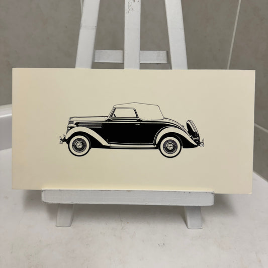 1936 Ford Club Cabriolet Automobile Illustration Art Drawing Hand Drawn