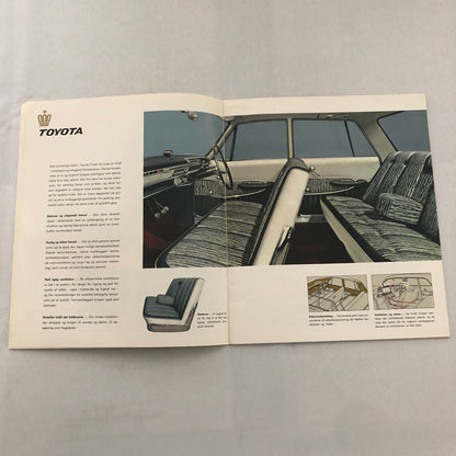 Vintage Toyota Crown Deluxe Car Sales Brochure Catalog DANISH TEXT