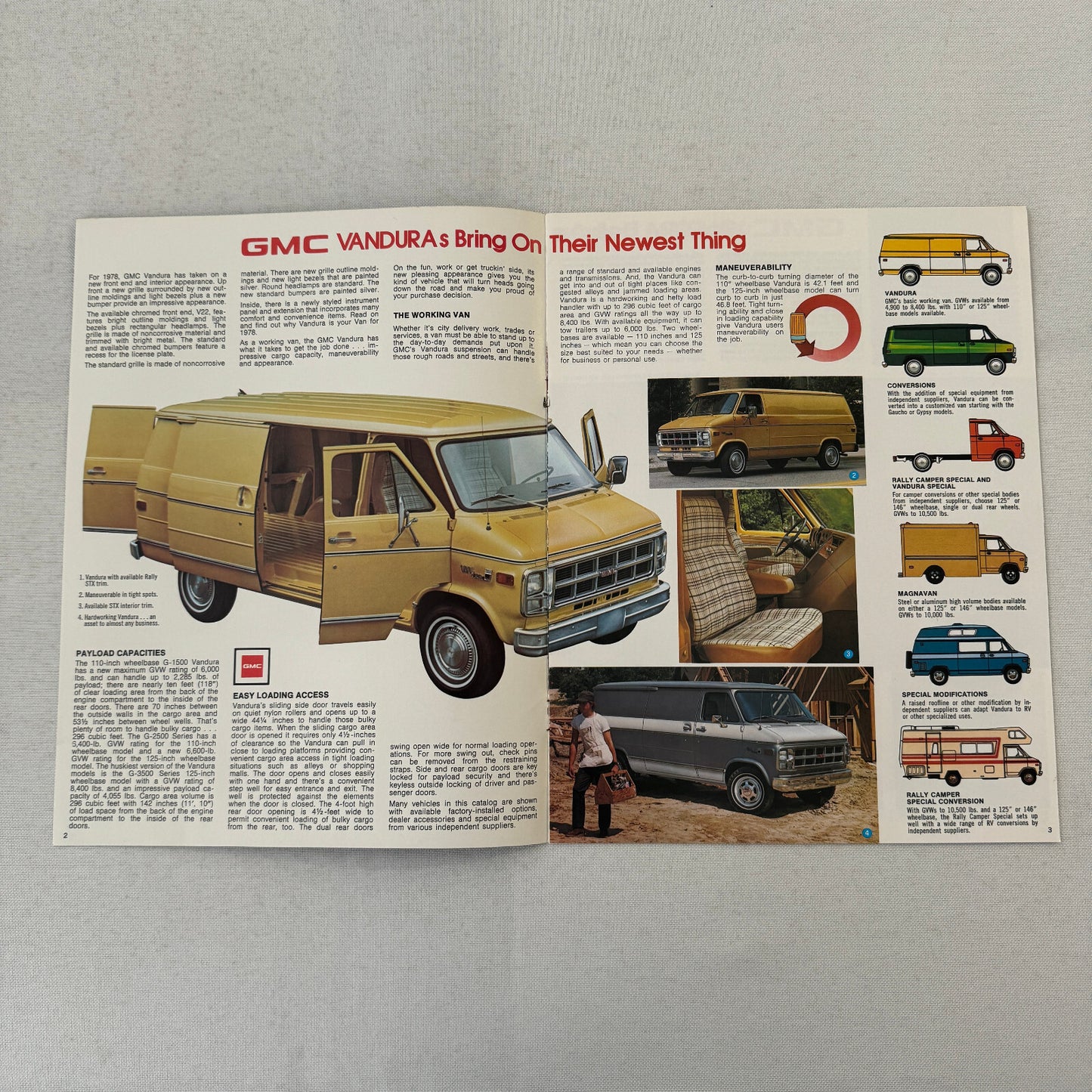 1978 GMC Van Truck Sales Brochure Catalog Vandura Magnavan Gypsy Gaucho Vintage