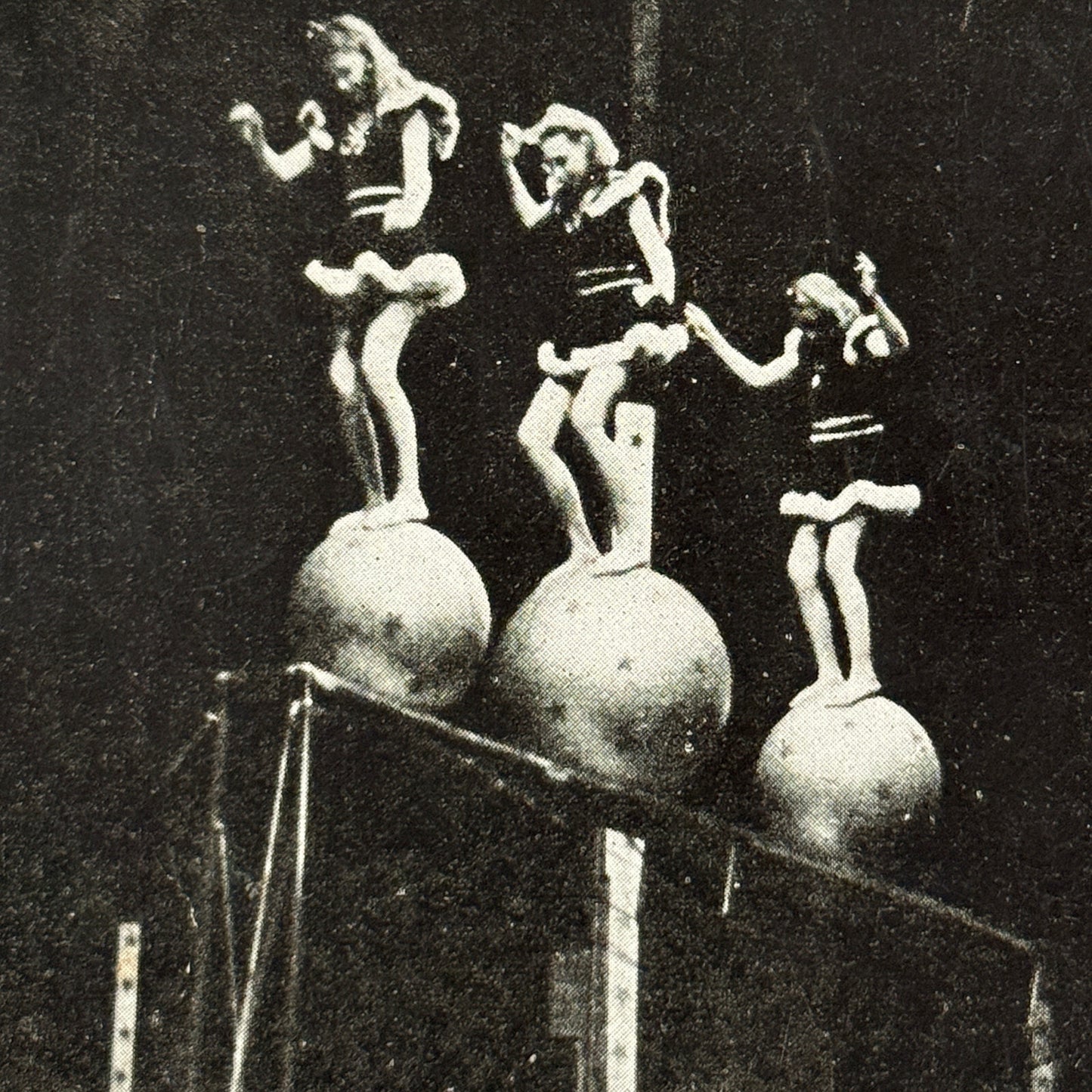 Vintage Circus Acrobat Balancing Act Tightrope Postcard German Text Post Card