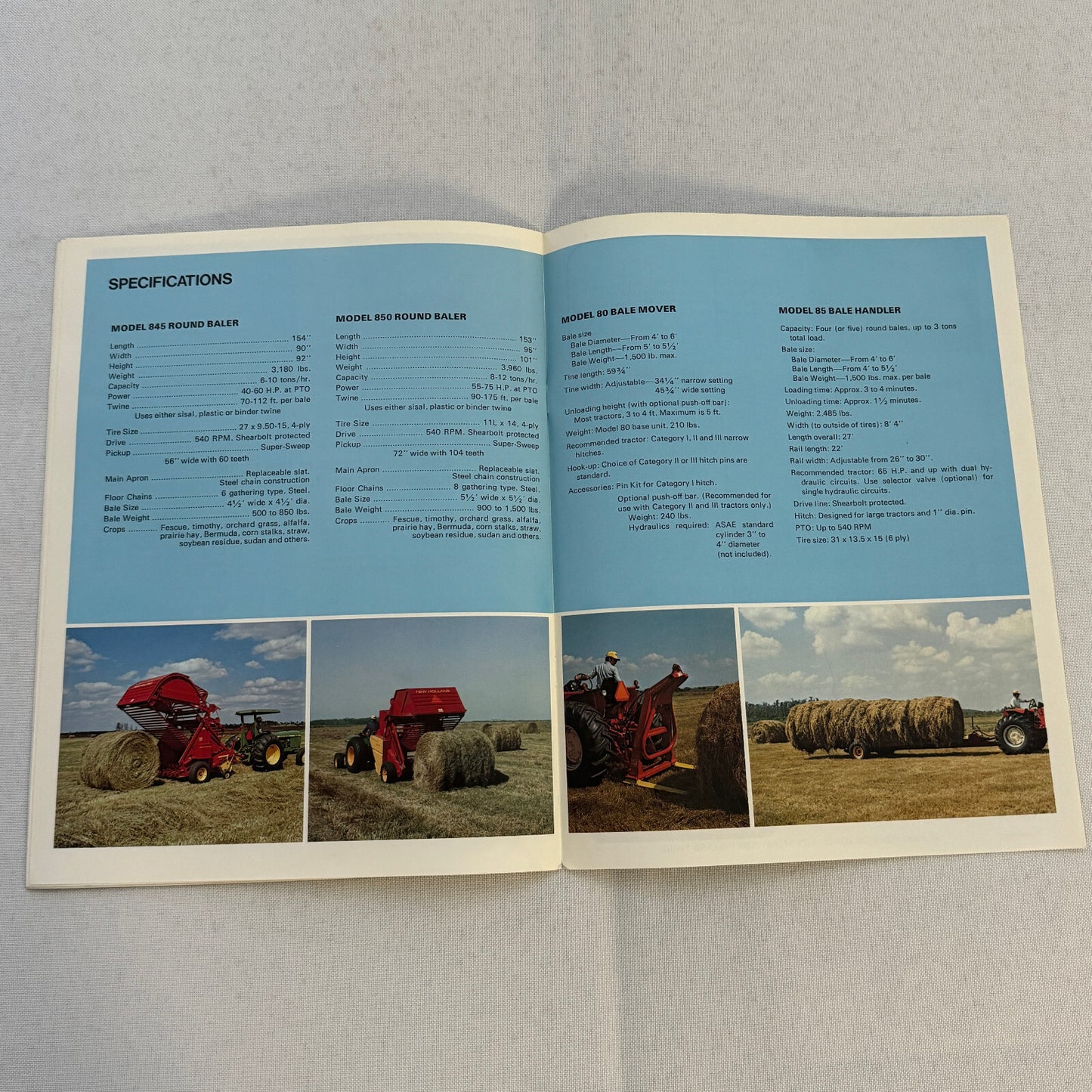 Sperry New Holland Farm Equipment Brochure Hay Balers Movers Handlers Vintage