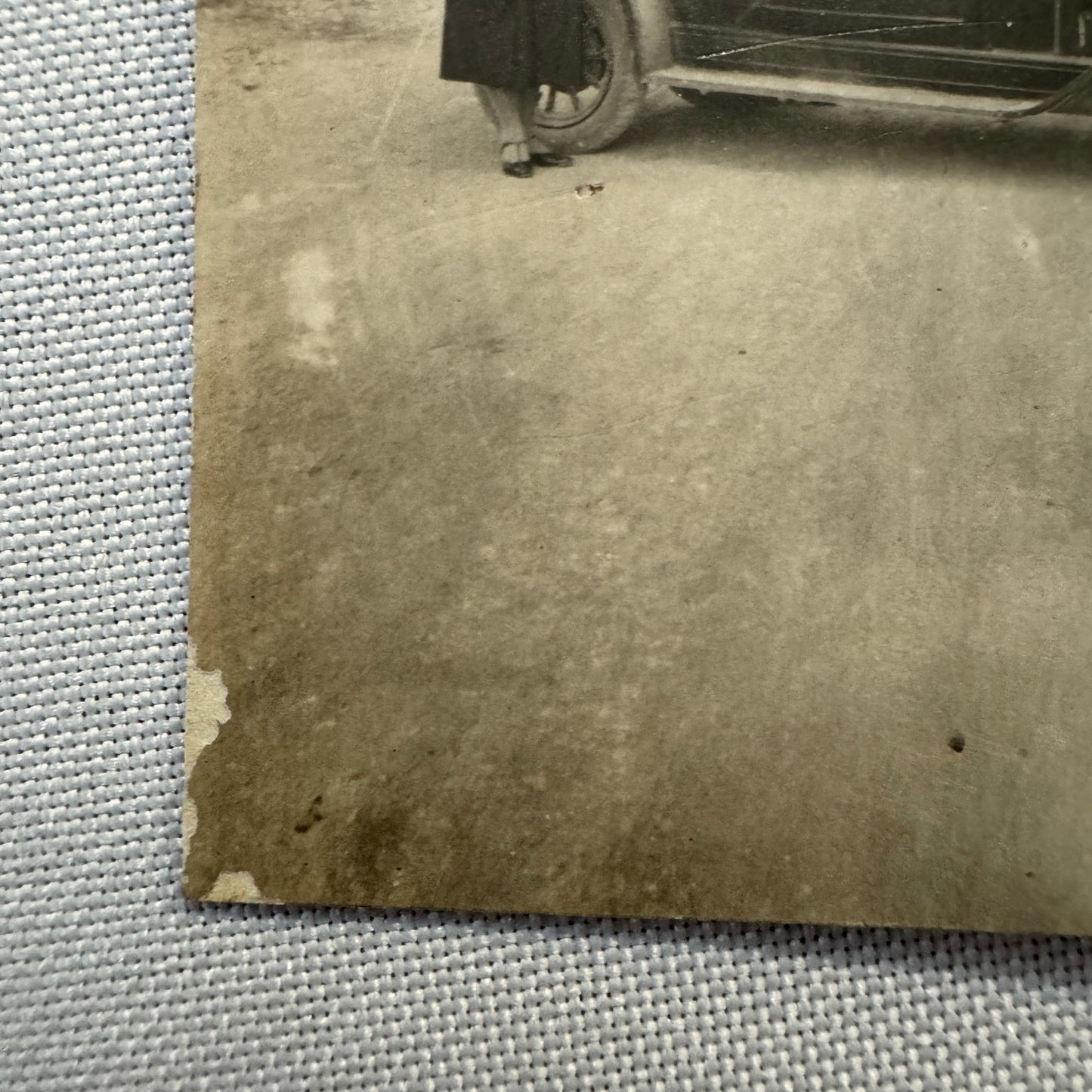 Vintage Photograph Photo Print Family with Early Car Automobile European