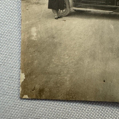 Vintage Photograph Photo Print Family with Early Car Automobile European