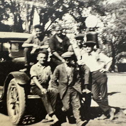 Vintage Car Photo Photograph Print Men with Automobile Snapshot