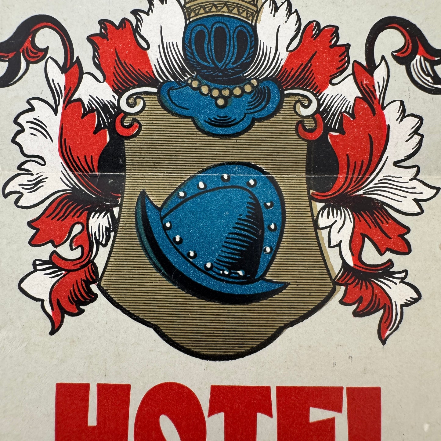Vintage Hotel Travel Luggage Label Hotel Eisenhut Rothenburg Germany German