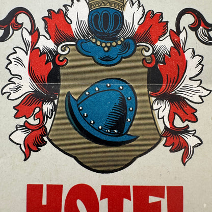 Vintage Hotel Travel Luggage Label Hotel Eisenhut Rothenburg Germany German