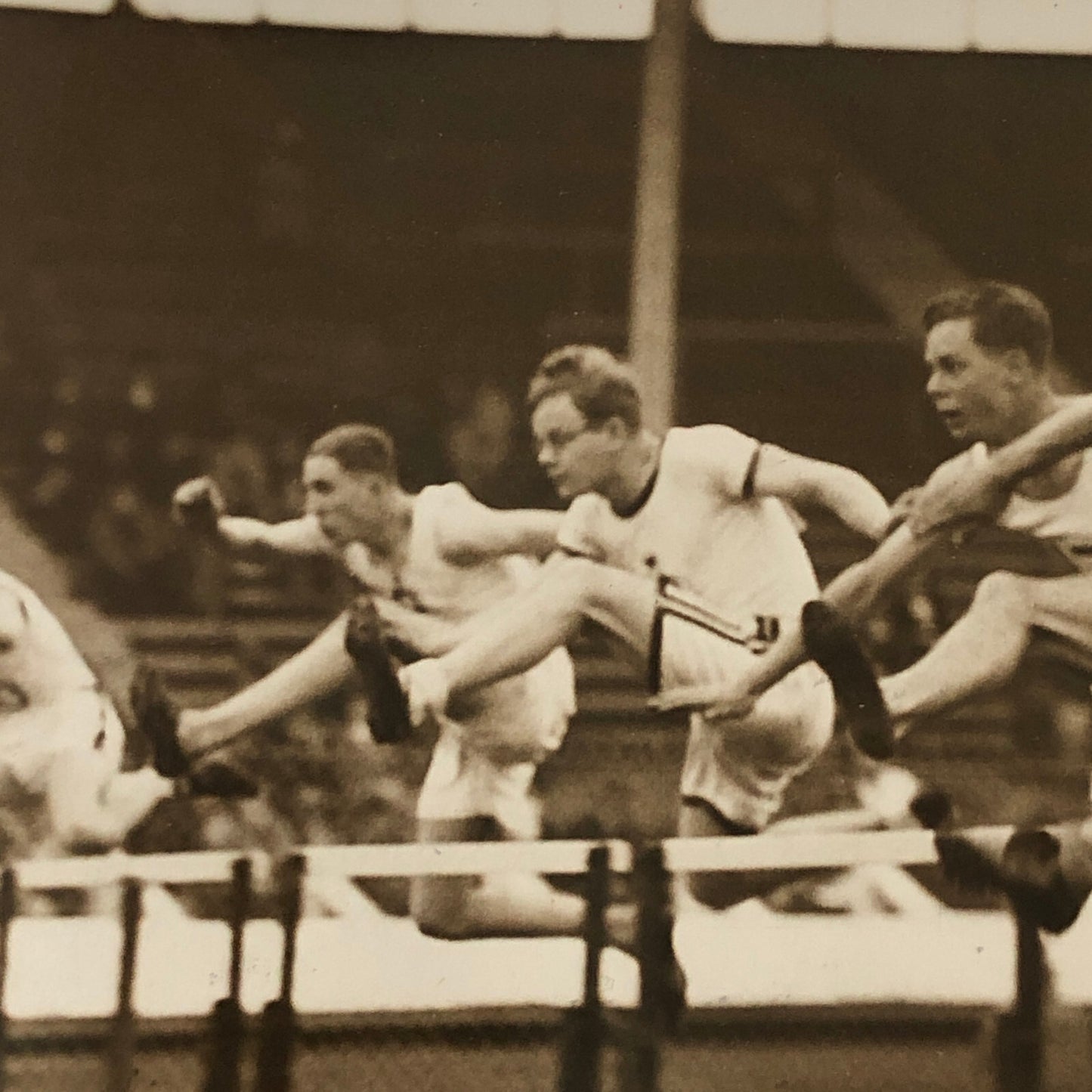 Press Photo Photograph London News Agency LNA Hurdle Jumping Running Runner 1933